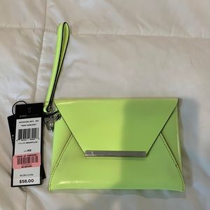 BCBG Mini wristlet neon green